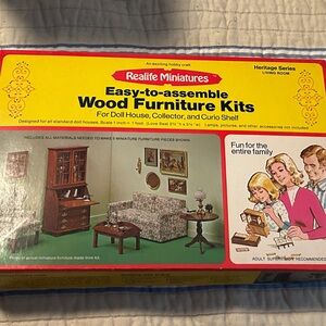 Miniature Wood Furniture Kit - Heritage series Living room kit Vintage